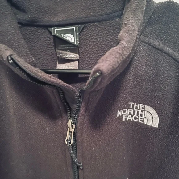 The North Face Black Fleece Jacket Women’s Size Large Full Zip Pockets - Picture 3 of 3